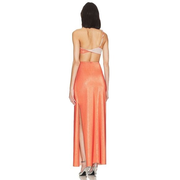 Baobab Luana Cut Out Maxi Dress Durazno Orange Womens Size Large - Picture 5 of 12